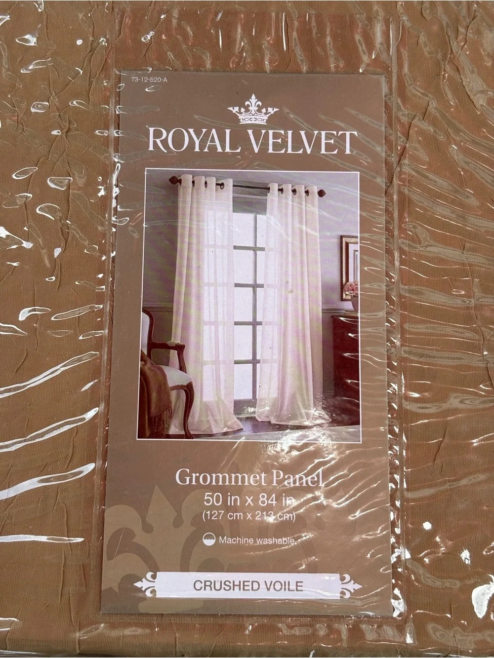 Crushed Voile Grommet Panel in Brown 50x84
